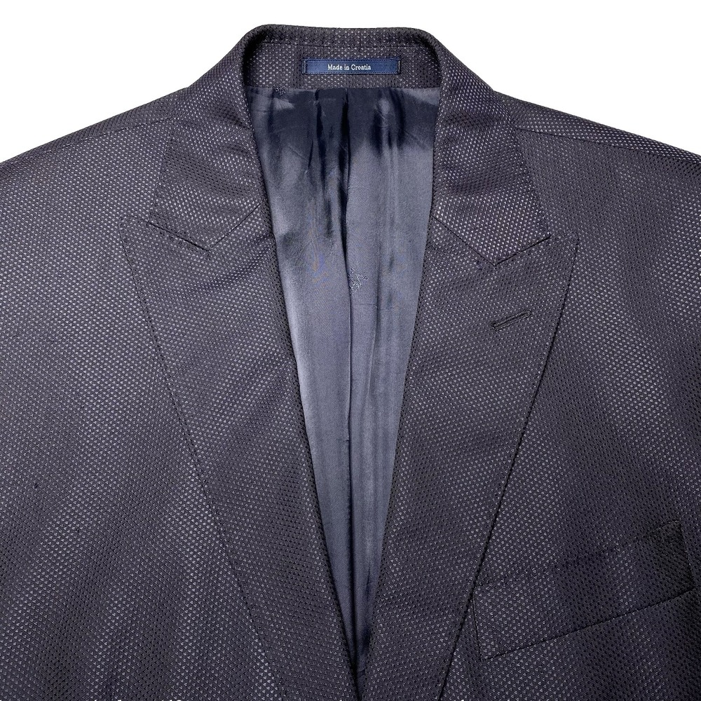 Versace Collection Blazer 50 (40R) Wool Blend 2B1V Peak Lapel Textured READ